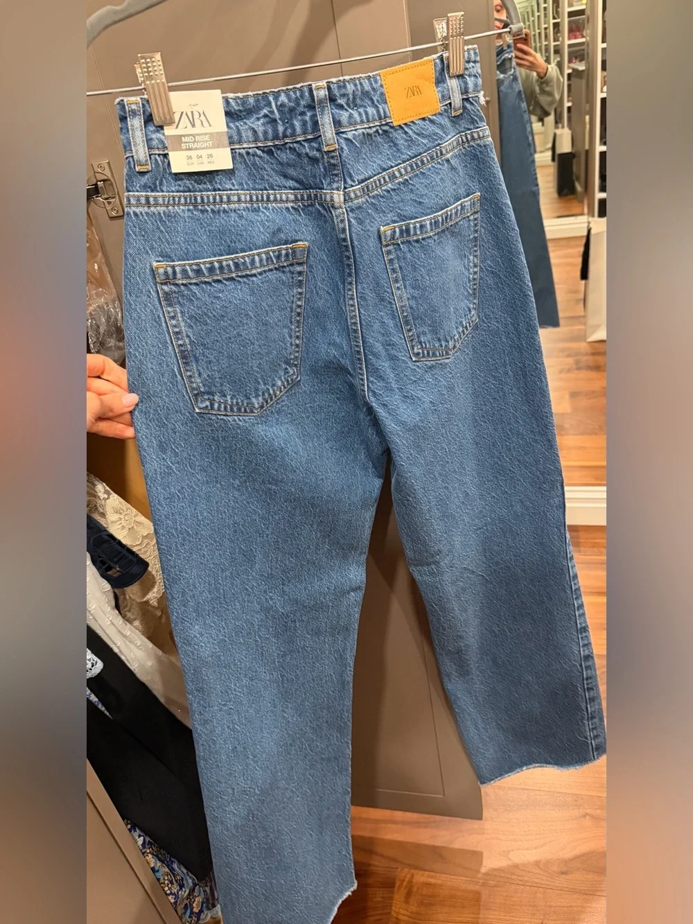 Zara Light Blue Denim Straight-Leg Jeans